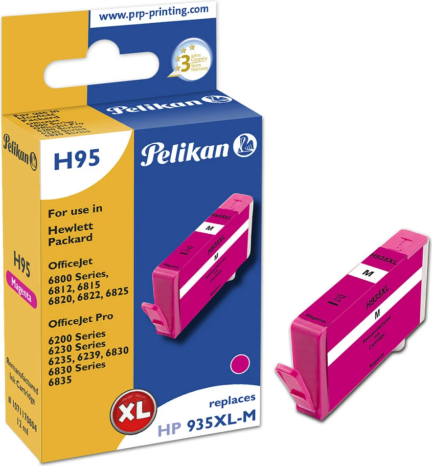 Kartrixh boje Pelikan H95 (zëvendëson HP 935XL-M / C2P25AE), XL Yield, Magenta