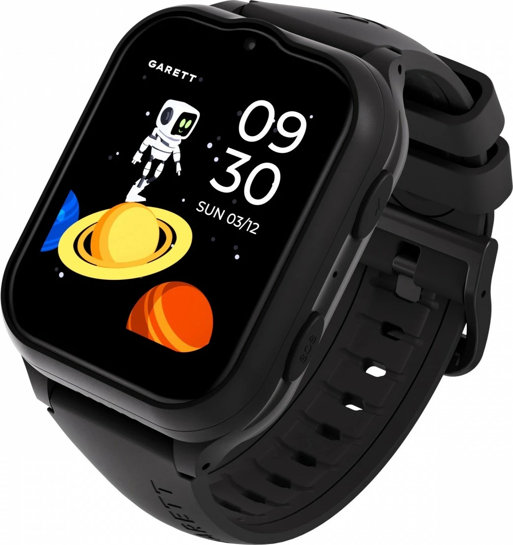 Smartwatch, Garett, Kids eSIM 4G, 1.69" IPS, eSIM 4G LTE, GPS, IP67, Gorilla Glass, kamerë, 650 mAh, e zezë
