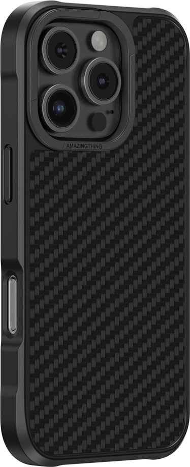 Mbështjellës AmazingThing Titan Max për iPhone 16 Pro, 1500D aramid fiber, zi