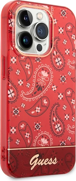 Mbështjellës Guess Bandana Paisley për iPhone 14 Pro Max 6.7", i kuq, hardcase
