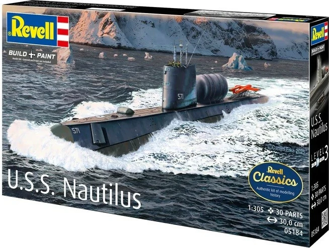 Model plastik Revell U.S.S. Nautilus 1/305, 30 cm, për djem