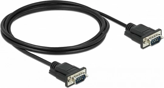 Kabllo seriale DeLOCK RS-232 Sub-D9, mashkull-mashkull, 2 m, e zezë