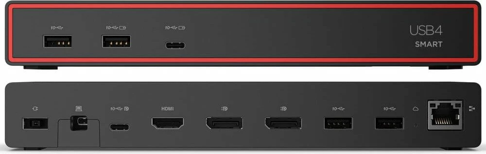 Stacion docking Lenovo ThinkPad USB4 Smart Dock 5500 40BC0135EU, 100W Power Delivery, HDMI/2x DisplayPort, Gigabit Ethernet, Eclipse Black