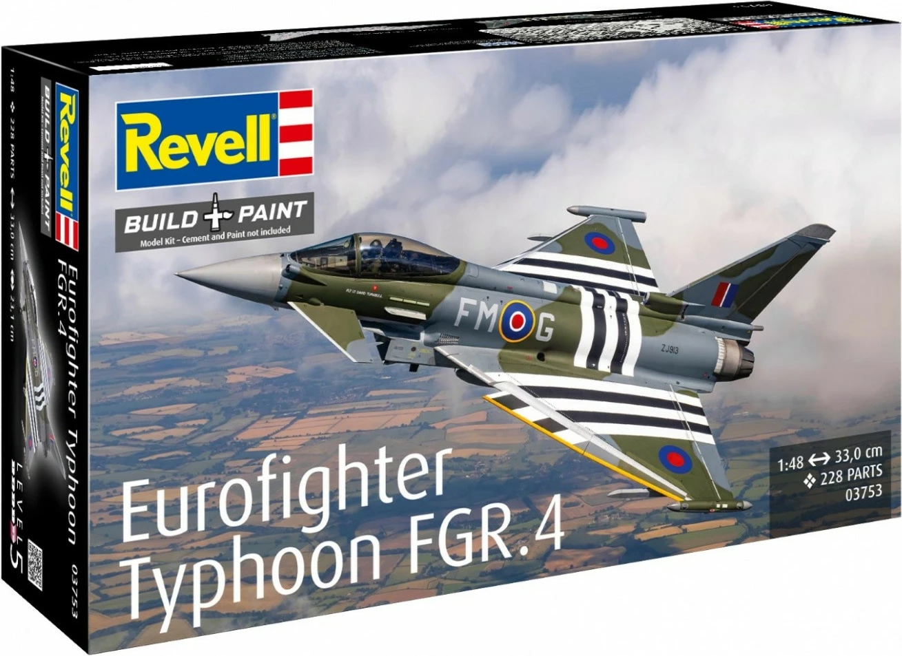 Model plastik aeroplani Revell Eurofighter Typhoon FGR.4 1:48, 228 pjesë