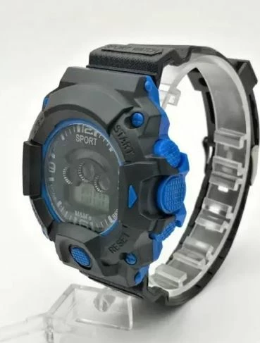 Orë digjitale Sport WR30MZK, zezë/kaltër