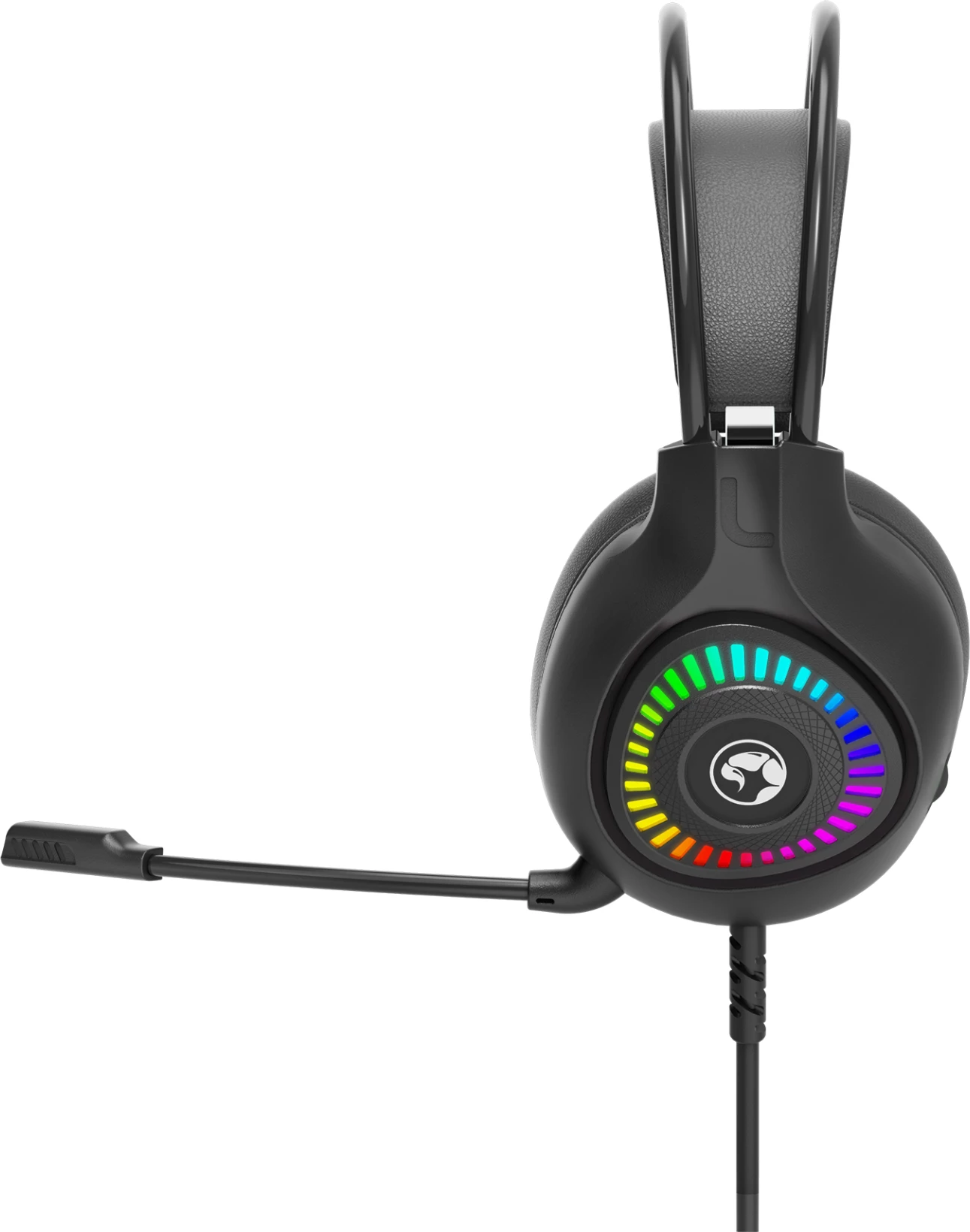 Kufje gaming Marvo H8325, wired USB 2.0, RGB, stereo, me mikrofon, zezë