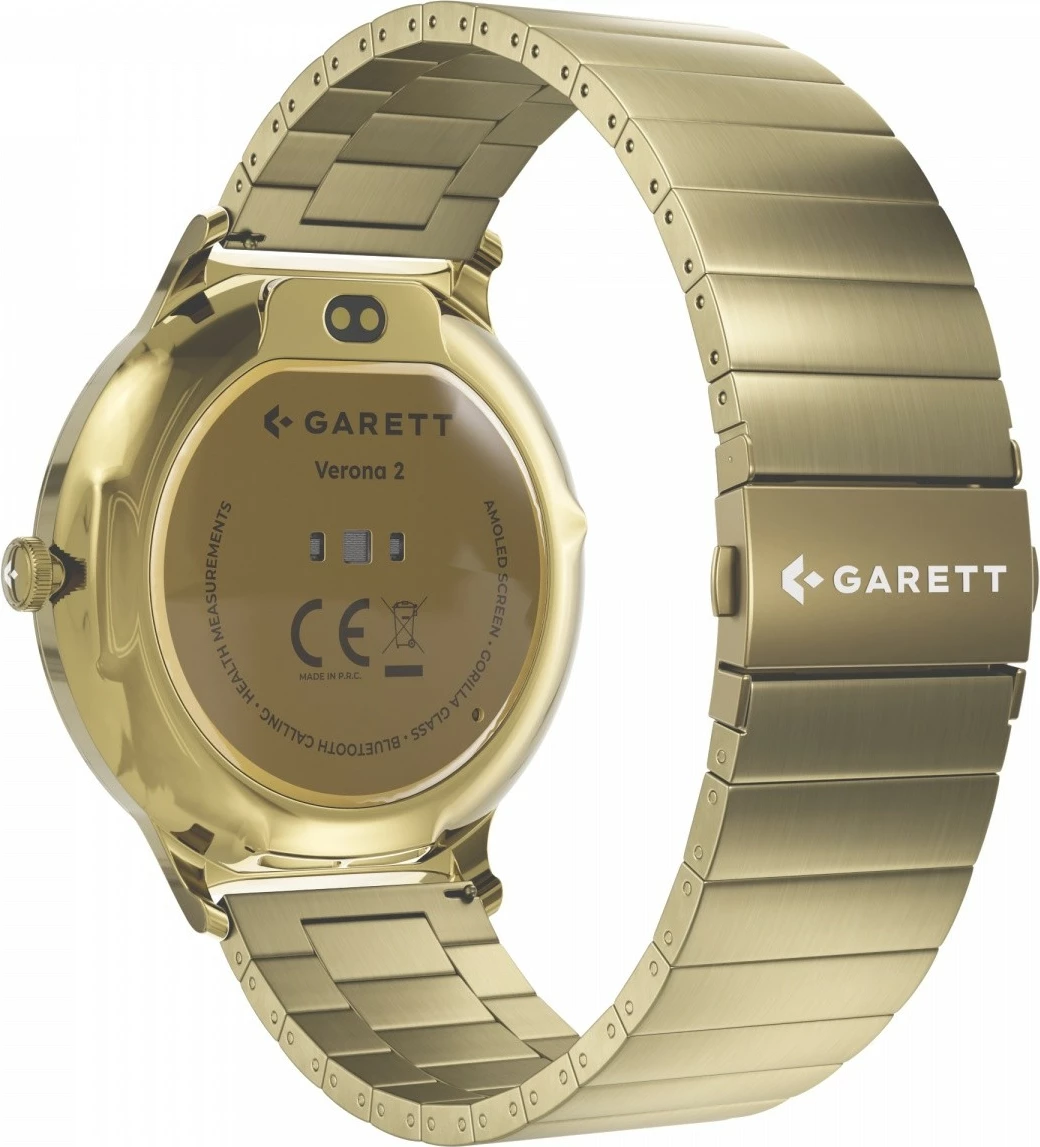 Smartwatch Garett Verona 2 1.43\" AMOLED, IP68, 200 mAh, ar, set me byzylyk çeliku + rrip lëkure i bardhë