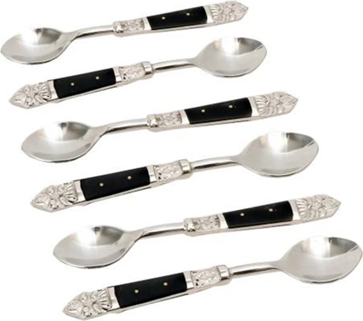 Set lugësh ëmbëlsirash ROYAL, 6 copë, çelik, dorezë rrëshirë e zezë, 15x3x1cm