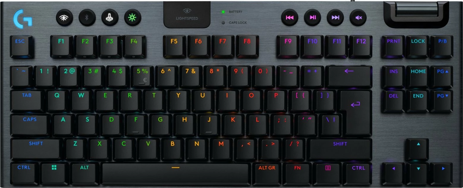Tastierë gaming Logitech G915 X Lightspeed TKL GL Tactile (920-012721), mekanike low-profile, LIGHTSPEED/Bluetooth/USB, RGB, US INTL, e zezë