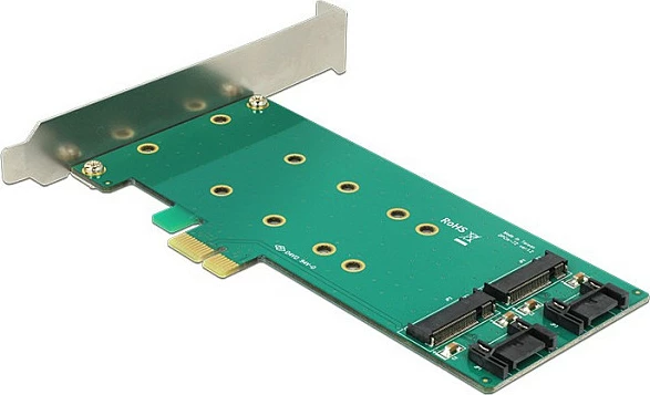 Kartë zgjerimi PCIe DeLOCK 2x M.2 Key B në 2x SATA, low-profile