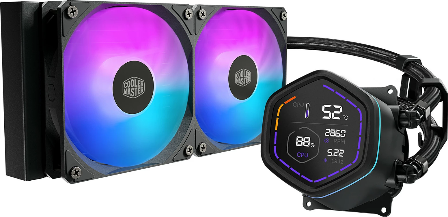 Ftohës uji AIO Cooler Master MasterLiquid Core Nex Digital 240 ARGB, 240mm, ARGB, i zi