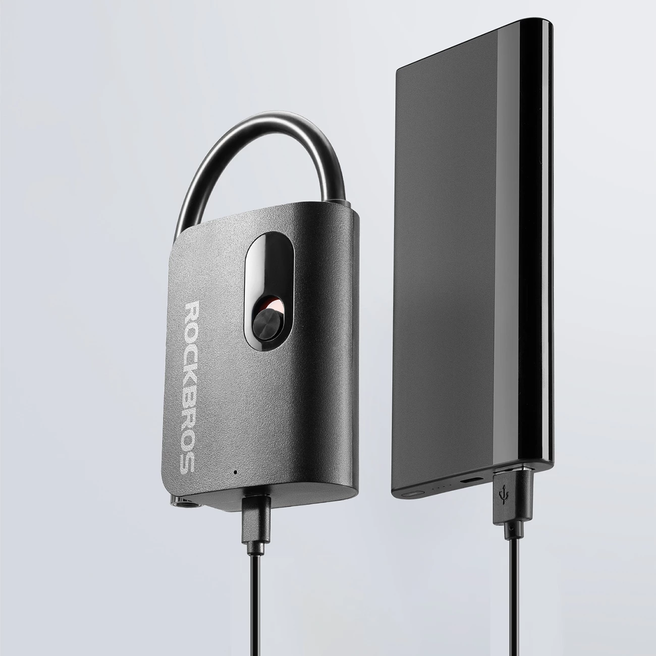 Pompë elektrike pa kabllo Rockbros L1 Mini 70 PSI USB-C zorrë 200 mm Schrader/Presta e zezë