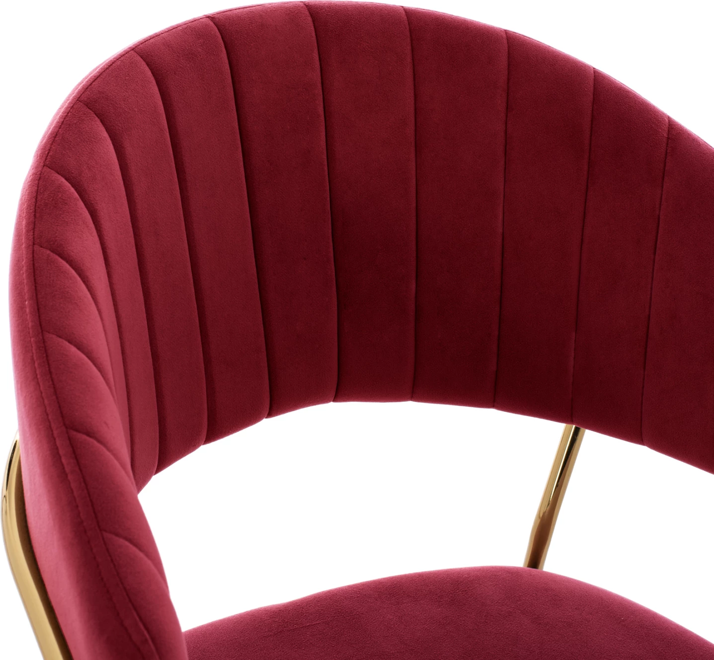 Karrige për bar THEODORE, kadife e kuqe burgundy, kornizë metalike ngjyrë ari, 60x55x100cm, set prej 2 copë