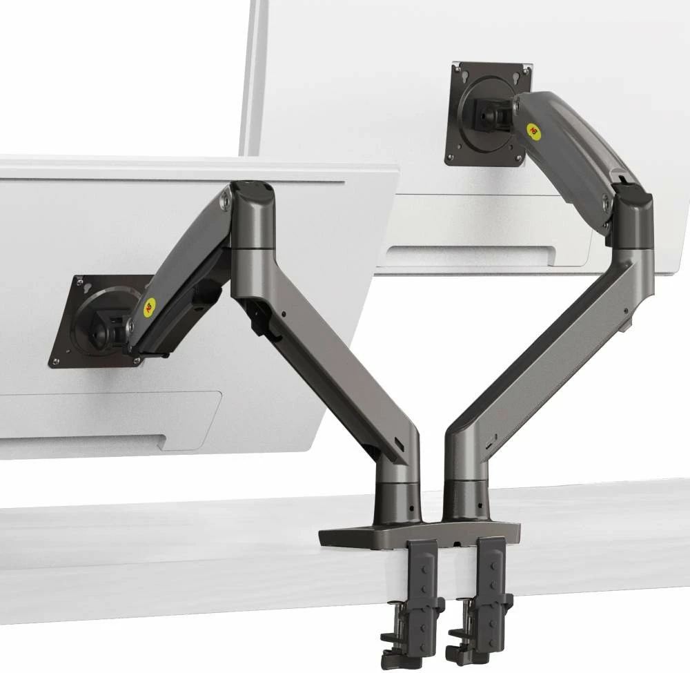 Mbajtëse tavoline për 2 monitorë North Bayou G75 22-32\", VESA 75x75/100x100, gas spring, 12 kg, e zezë