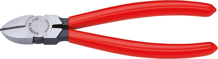 Këputëse diagonale Knipex 70 01 160, 160mm, krom-vanadium, dorezë plastike, e kuqe