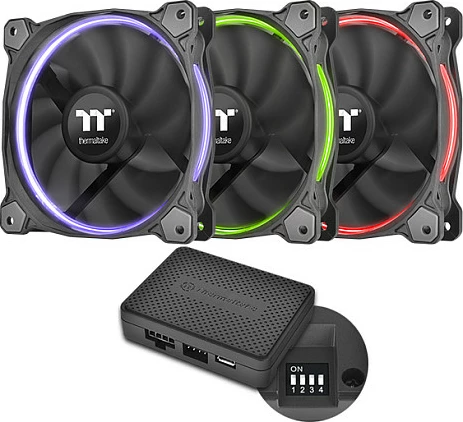Ventilator për kasë Thermaltake Riing 14 RGB CL-F051-PL14SW-A, 140mm, 500-1400RPM, i zi