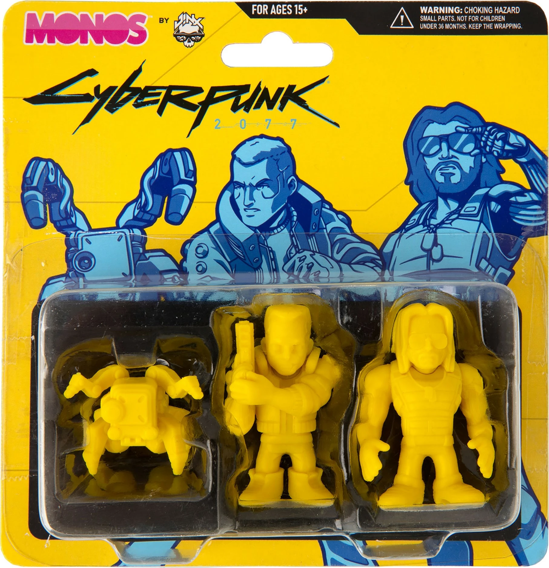 Set figurash koleksionuese Jinx Cyberpunk 2077 Monos Silverhand Series 1, 3 copë, verdhë