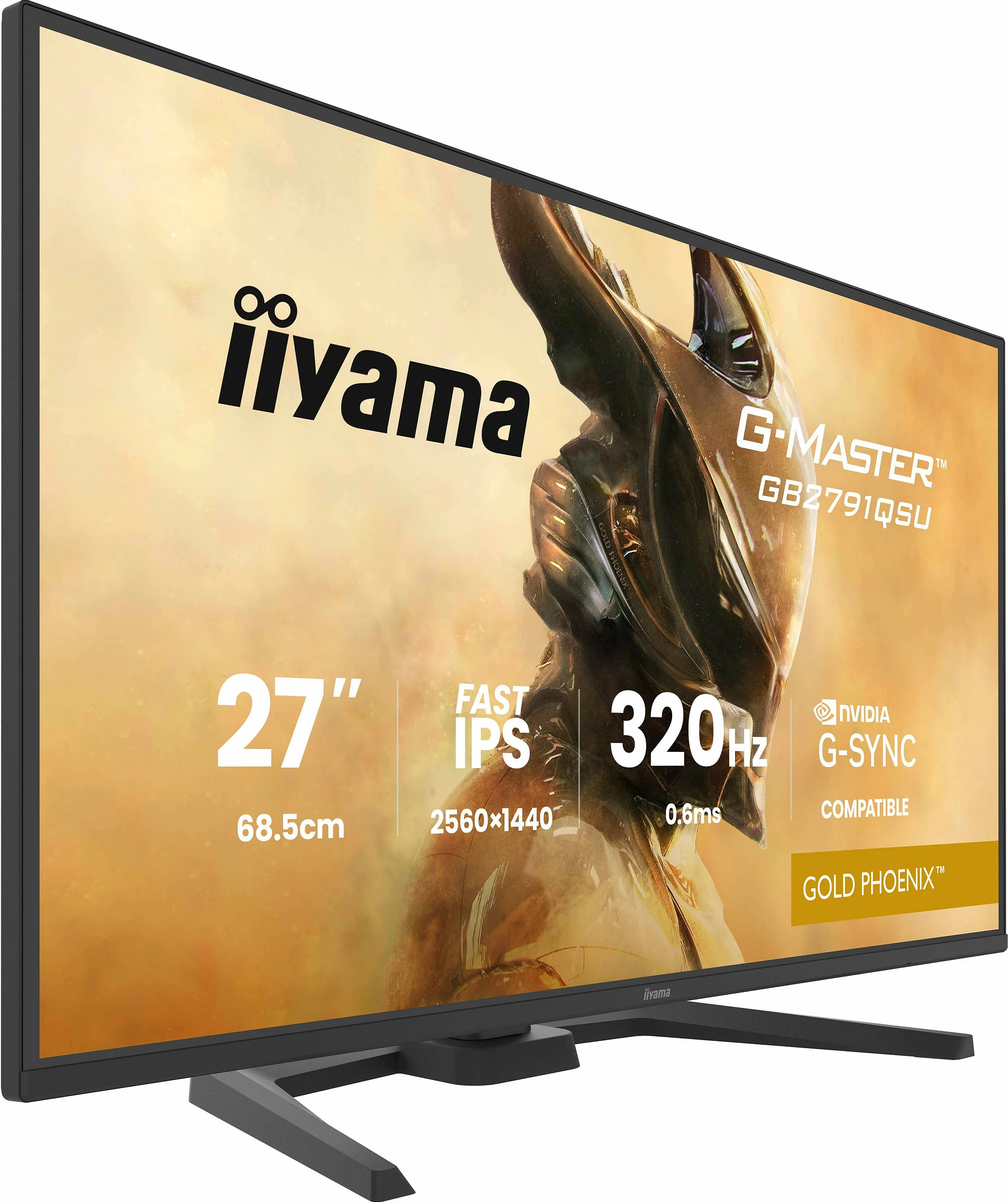 Monitor gaming iiyama G-MASTER Gold Phoenix GB2791QSU-B1, 27", Fast IPS, QHD 2560x1440, 320Hz, i zi mat
