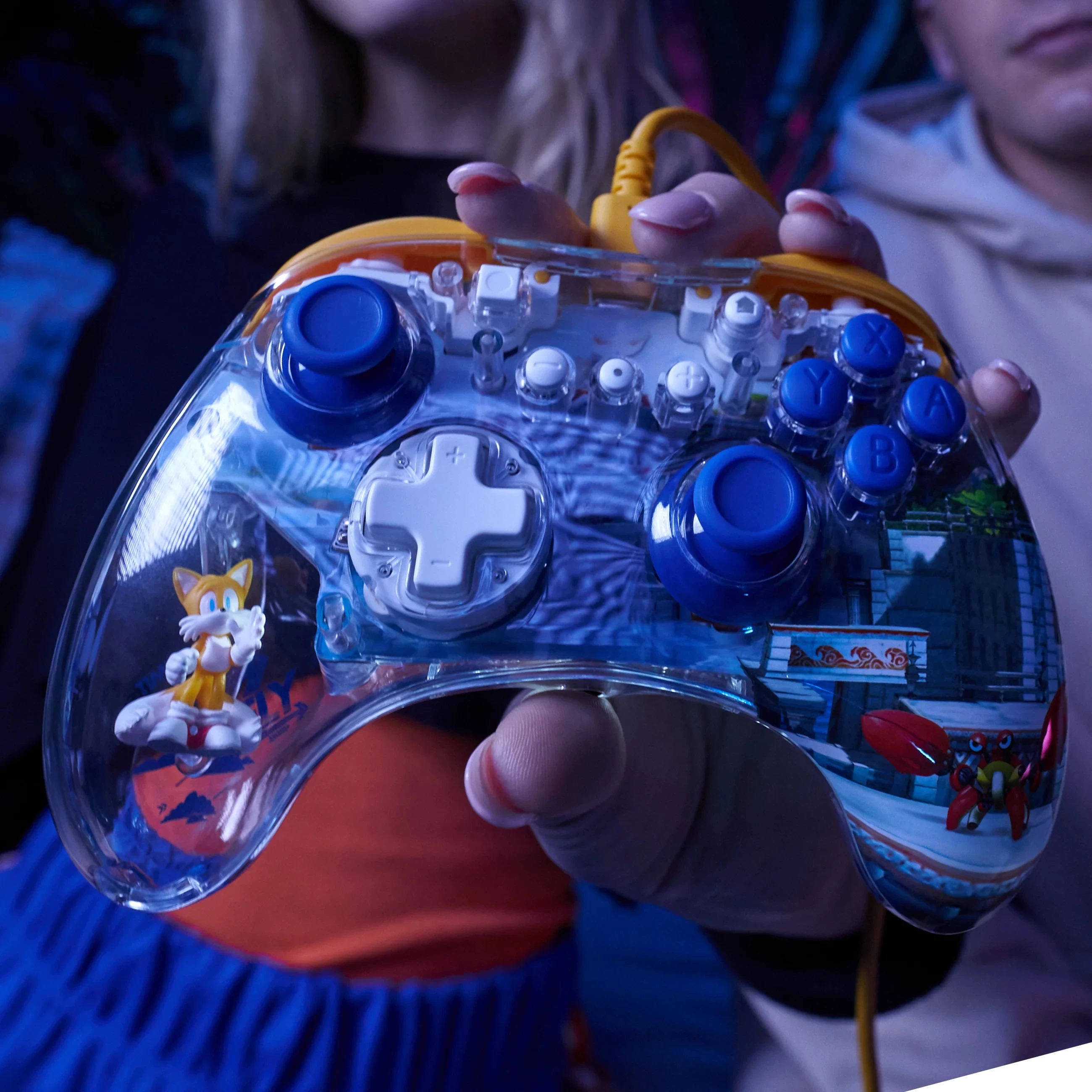 Kontroller me kabllo PDP REALMZ Tails Seaside Hill Zone për Nintendo Switch, transparent