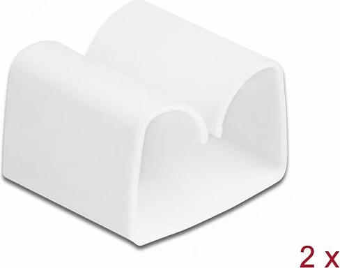 Mbajtës kabllosh DeLOCK, vetëngjitës, 2 copë, për kabllo deri 1.5 cm, i bardhë
