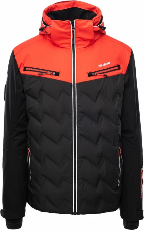 Jakne ski për meshkuj Iguana, e zezë dhe e kuqe