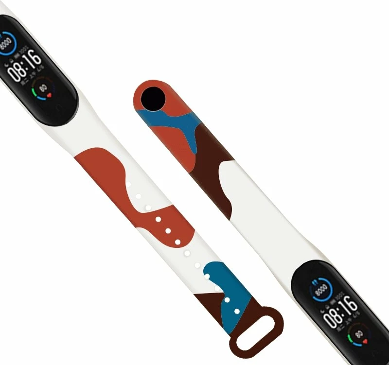 Rrip silikoni Hurtel Strap Moro për Xiaomi Mi Band 5/6, kamuflazh, Blu, Kuqe, Bardhë