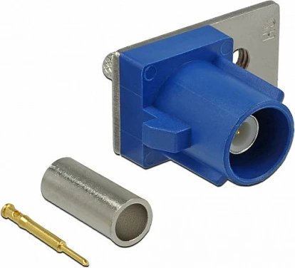 Konektor RF DeLOCK 89743 FAKRA C mashkull, kontakte të arta, blu