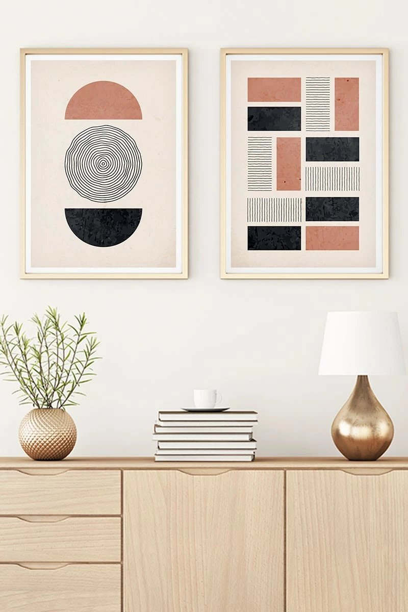 Pikturë dekorative me kornizë MDF (2 copë), Wallity, Huhu27, 70x50