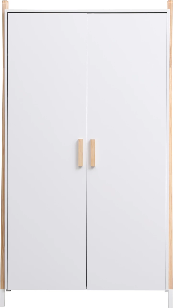 Dollap për fëmijë PASCHAL, ngjyrë e bardhë, këmbë prej druri pishe, 96x44x170cm