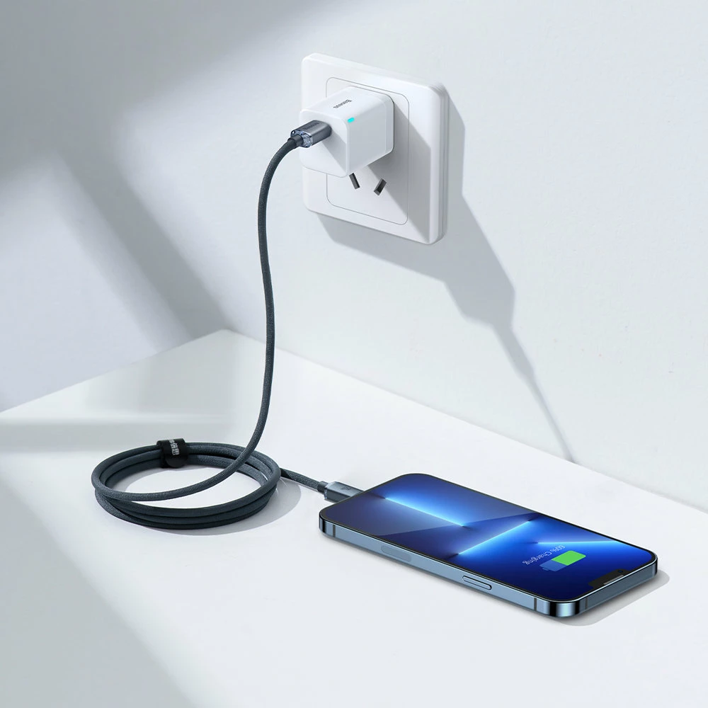 Kabllo Baseus CAJY000201, USB-C në Lightning, 1.2m, 20W, e zezë