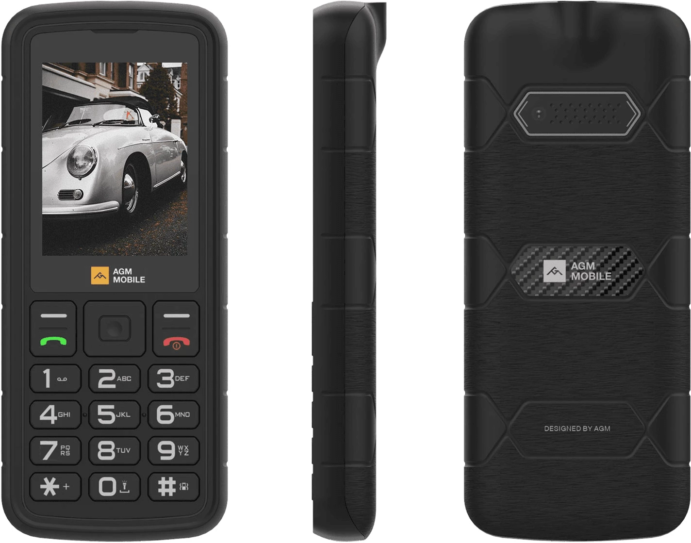 Telefon me taste AGM M9 4G, 2.4\", Dual SIM, IP68/IP69K/MIL-STD-810H, 48MB/128MB, bateri 1000mAh, i zi, paketë