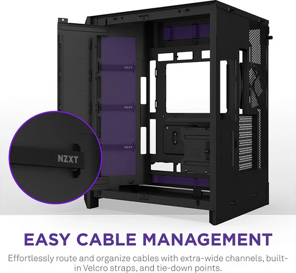 Kasë NZXT H9 Flow RGB+, Midi Tower ATX/EATX, Tempered Glass, Mesh, RGB, e zezë
