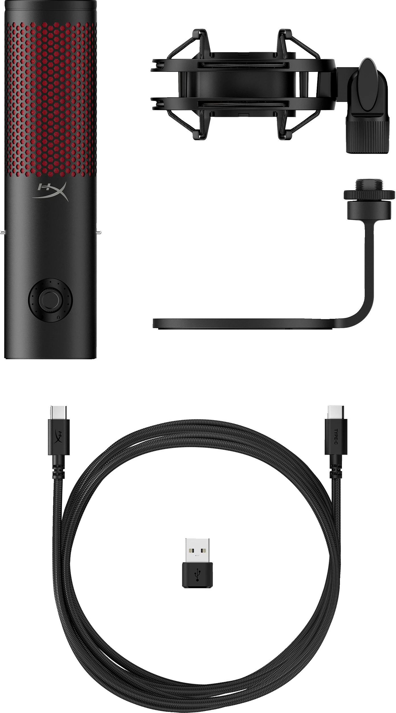 Mikrofon USB HyperX QuadCast 2, 24-bit/96kHz, 4 polar pattern, 3.5mm, i zi