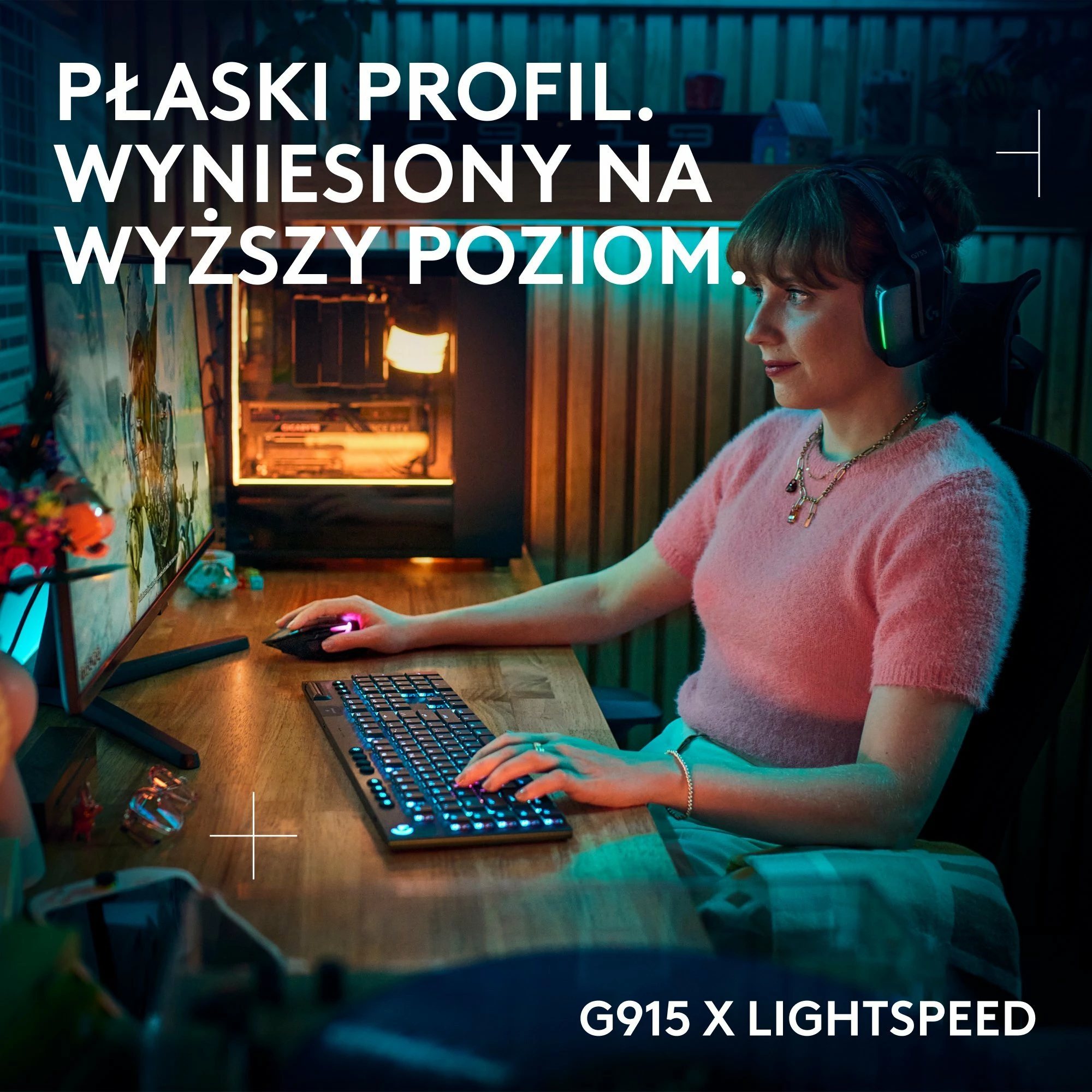 Tastierë gaming Logitech G915 X Lightspeed GL Tactile (920-012676) 100% US INTL RGB, e zezë
