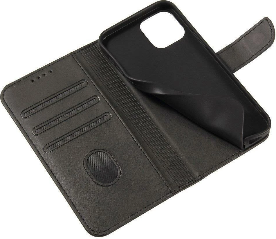 Mbështjellës Hurtel Magnet Case për Honor Magic4 Pro, me kapak, funksion qëndrimi, i zi
