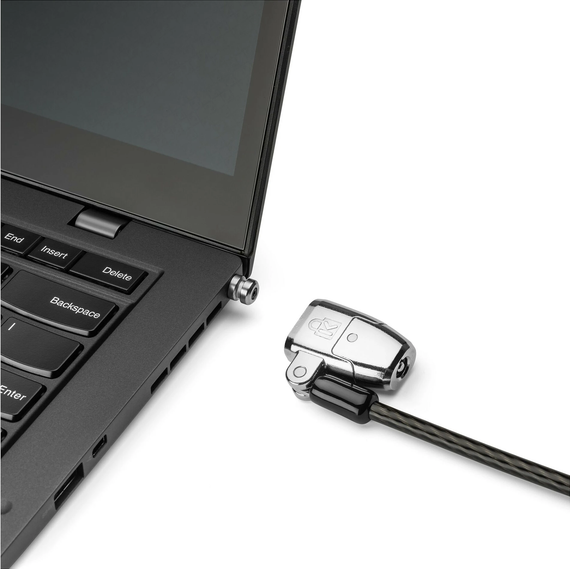 Kyç kabllor për laptop Kensington ClickSafe 2.0 3-në-1 me çelës, 1.8 m, Master Keyed, Zi/Argjend