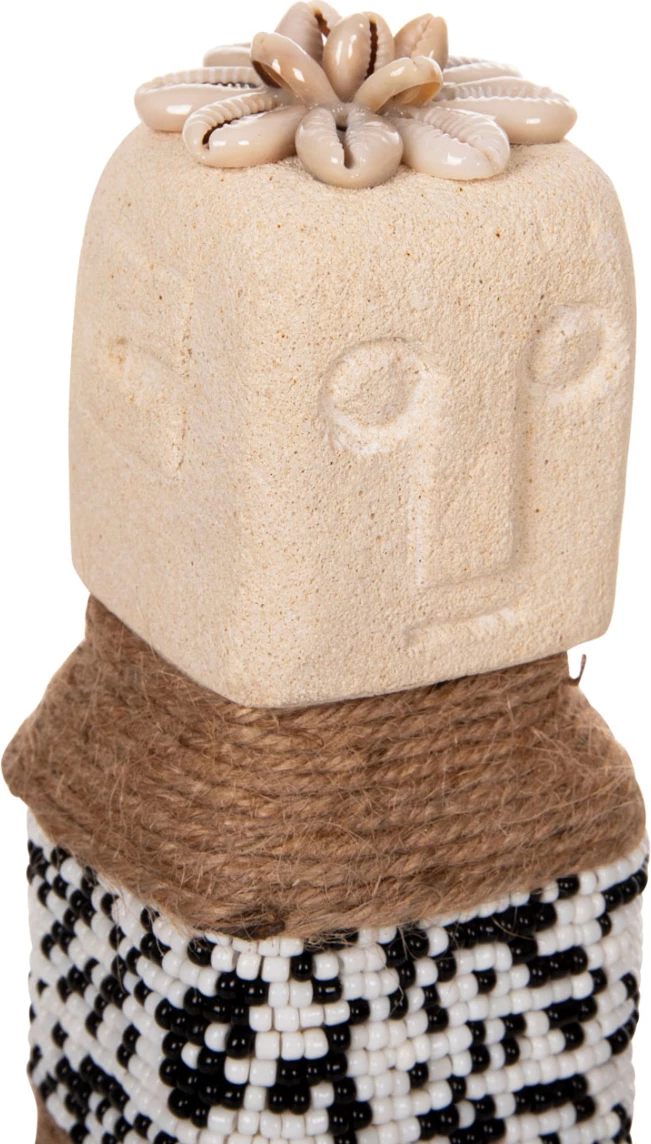 Statujë tavoline SUMBA FH4309 prej guri të bardhë paras-rruaza-litar bar deti 7x7x17Hcm