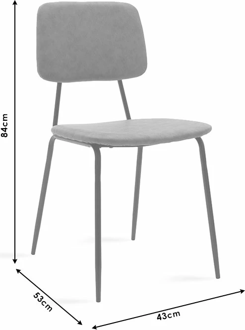 Karrige Tania, ngjyrë gri e errët, këmbë të zeza, set prej 4 copësh