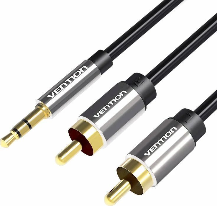 Kabllo audio Vention BCFBI 3.5mm në 2x RCA (Cinch) 3 m e zezë