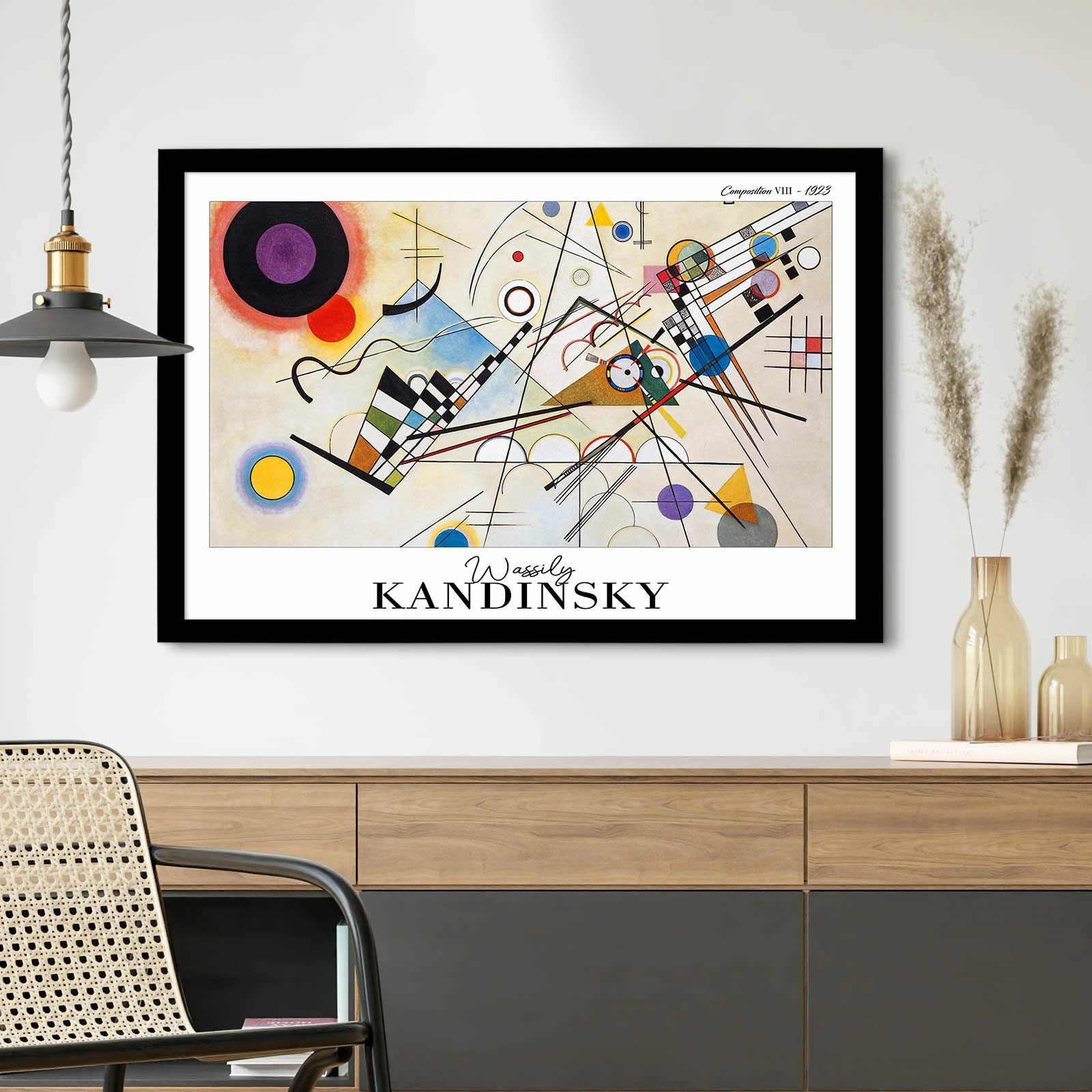 Pikturë dekorative me kornizë, Wallity, 4262SYHKANDINSKY-002, shumëngjyrëshe, 42x62cm