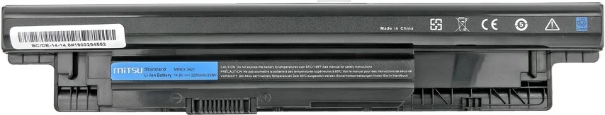 Bateri laptop Mitsu BC/DE-14-14.8 për Dell Inspiron 14, 15, 17, 2200mAh, 14.8V, e zezë