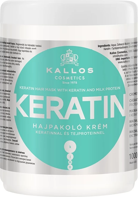 Maskë për flokë Kallos Keratin për femra, 1000ml