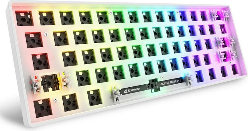 Tastierë Sharkoon SKILLER SGK50 S4, 60%, Wired USB, RGB, QWERTY (DE), e bardhë