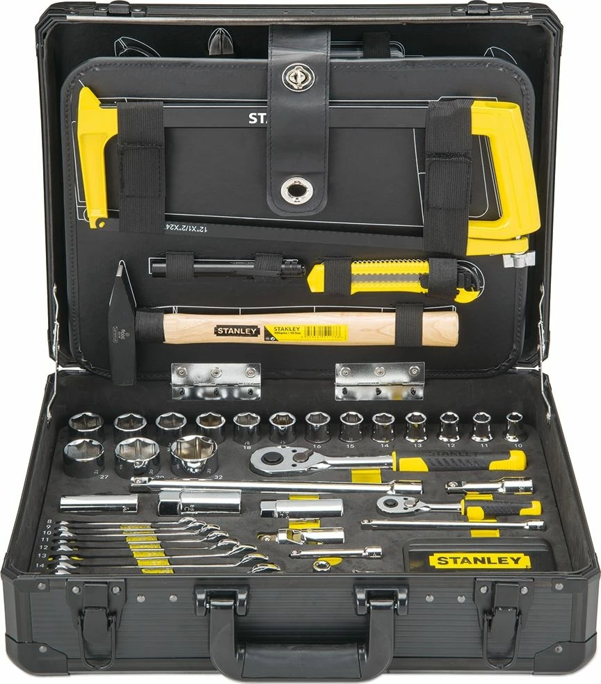Set veglash Stanley STMT98109-1 142 copë, në valixhe alumini, zi/verdhë