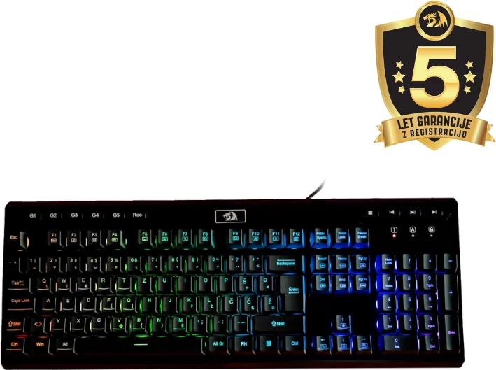 Tastierë gaming Redragon Aditya K513 RGB, membrane, full-size, wired, layout SLO/CRO, e zezë
