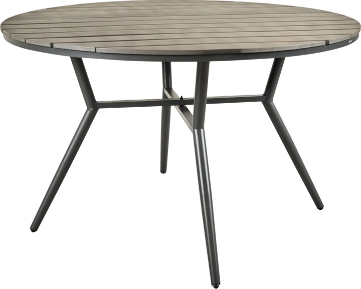 Tavolinë alumini dhe kompensatë, ngjyrë antracit, D120x74cm