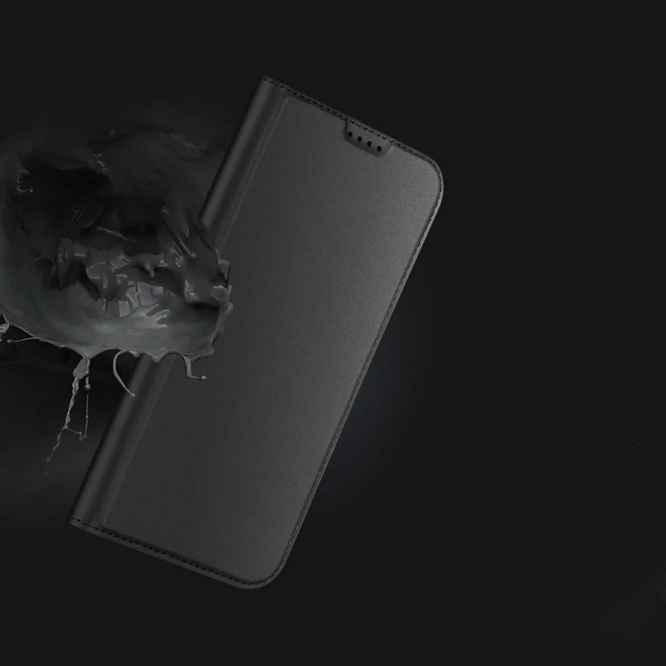 Mbështjellës Dux Ducis Skin Pro për iPhone 16 Plus, me kapak, xhep për kartela, e zezë