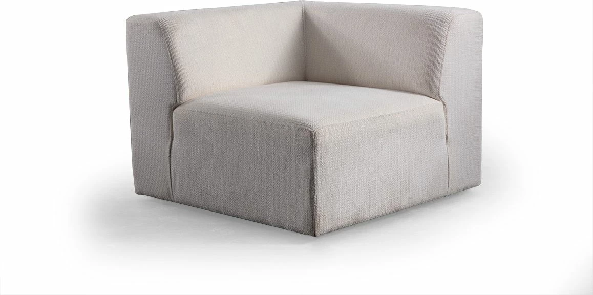 Kënd-sofë Melva, e bardhë, Atelier del Sofa (L1,5 + O1 + C + O2 + Chl Djathtas + Stol)