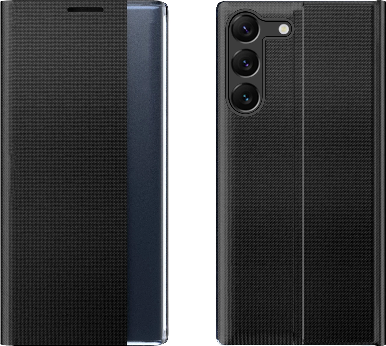 Mbështjellës Hurtel New Sleep View Case për Samsung Galaxy S24+, me kapak, e zezë