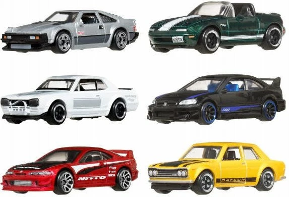 Set veturash lodër Mattel Hot Wheels Streets of Japan JBY77 1:64 paketë 6 copë